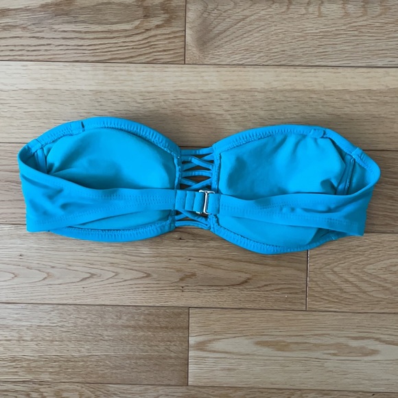 Turquoise bandeau bathing suit top - Picture 2 of 3
